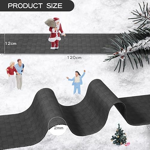 Miniatura 3 de Frienda Accesorios de pueblo navideño, departamento, aldea, caminos y calles, tapete de camino de ladrillo para invierno, nieve, paisaje, jardín,