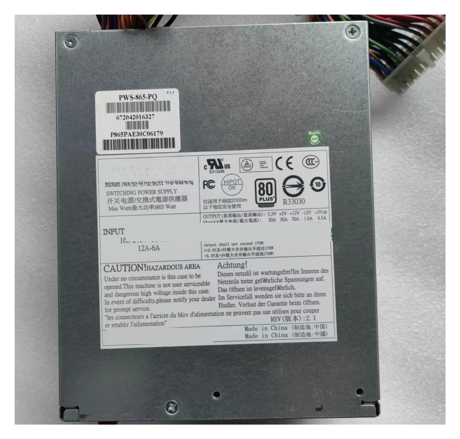 CLBSWYEJK PWS-865-PQ 865W Power Supply, 8PIN