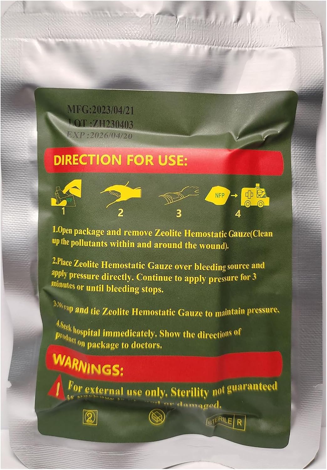 Generic Hemostatic Kaolin Gauze Cotton, Hemostatic Kaolin Gauze