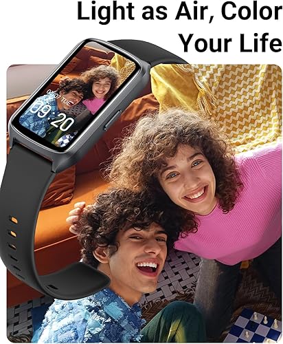 Vista 14 de Rastreador de fitness con frecuencia cardíaca 24/7, oxígeno en sangre, presión arterial, rastreador de sueño, rastreador de actividad impermeable