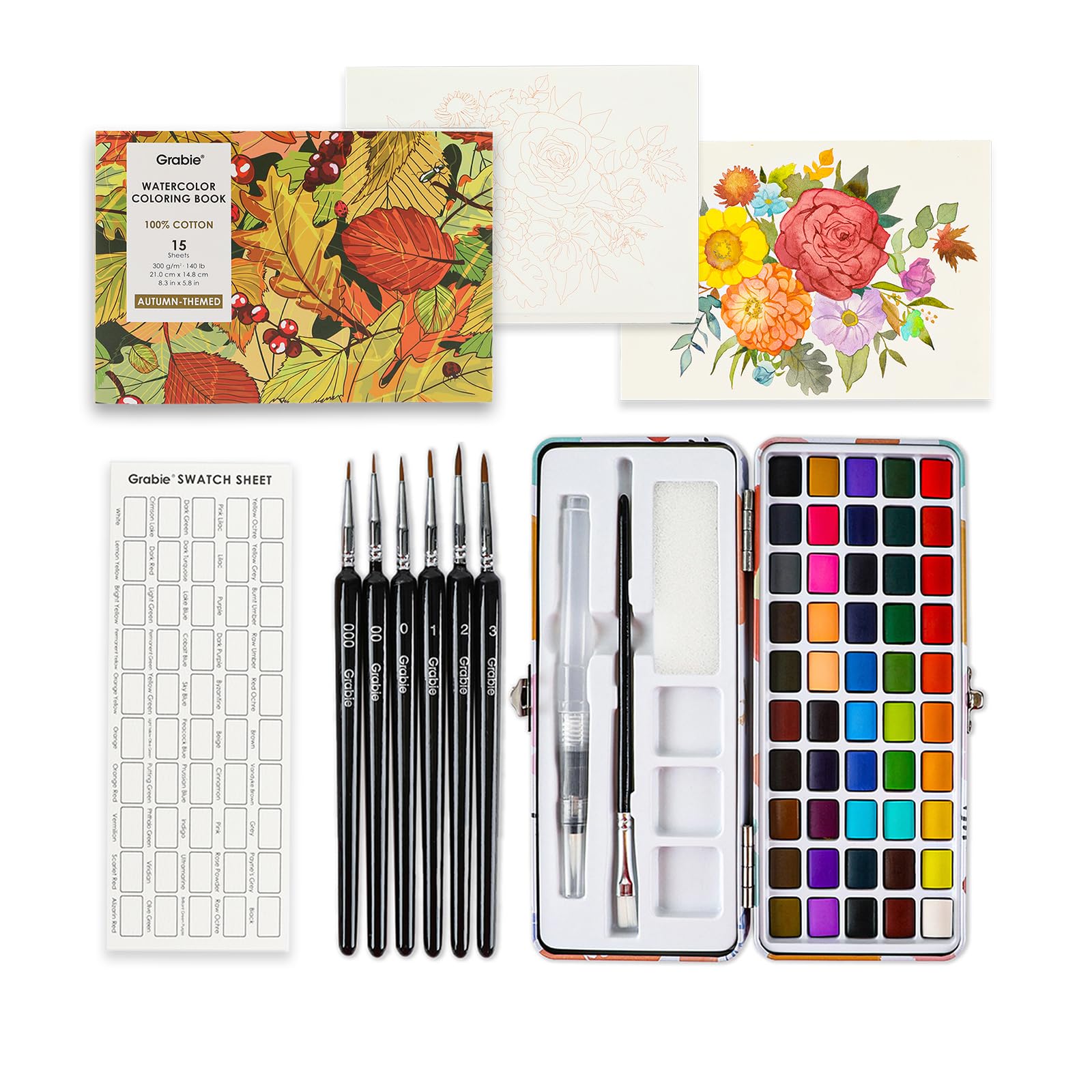 Amazon.com: Grabie Watercolor Paint Set 50 Colors in Portable Box