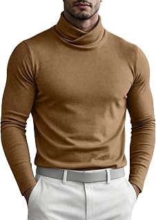 Men's Slim Fit Mock Turtleneck Long Sleeve Basic Pullover Shirt
