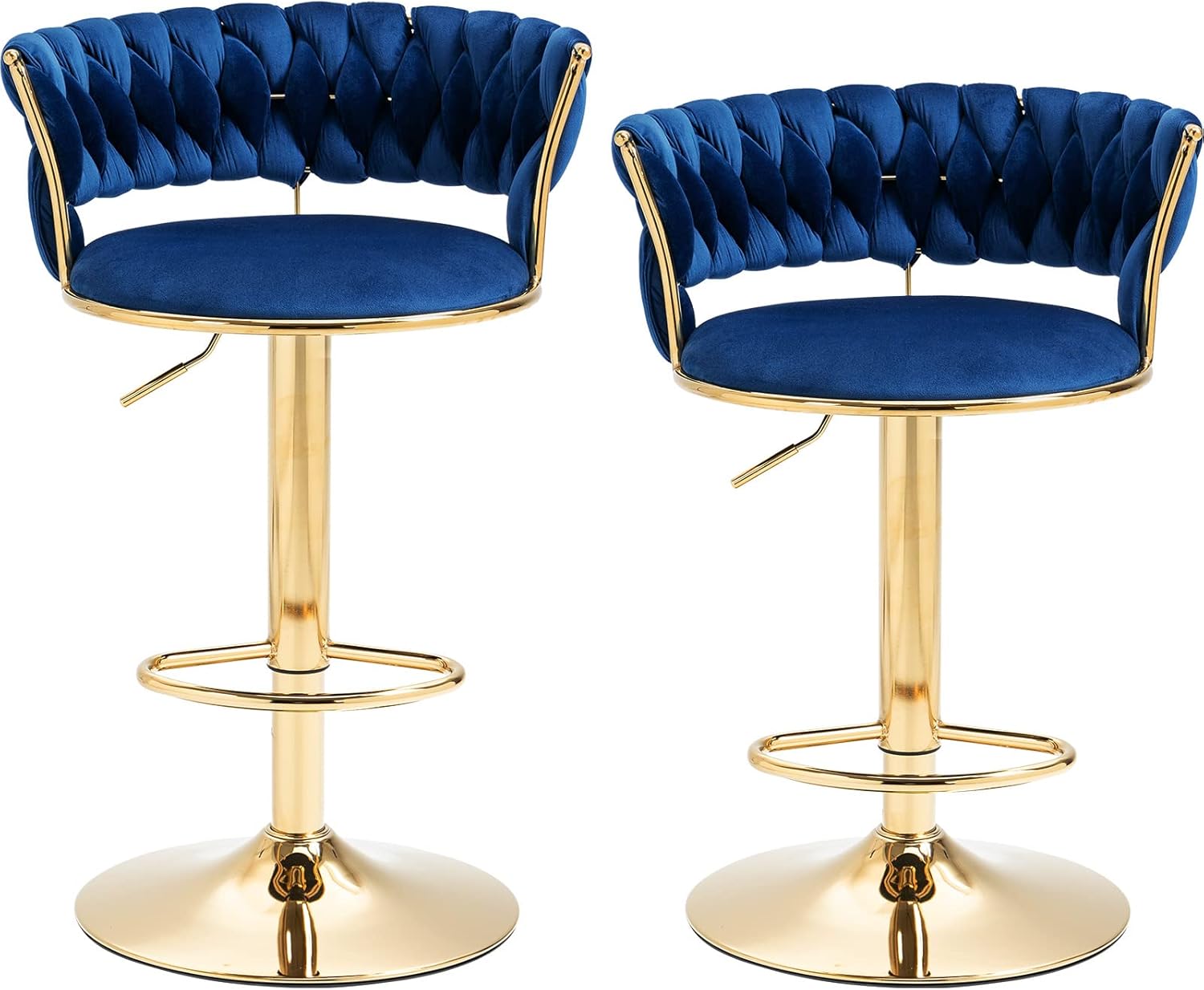 SLEERWAY Counter Height Velvet Bar Stools Set of 2 Modern