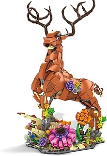 Juego de construcción 2 en 1 de animales de ciervo y unicornio, bloques de animales para niños, a partir de 6 años