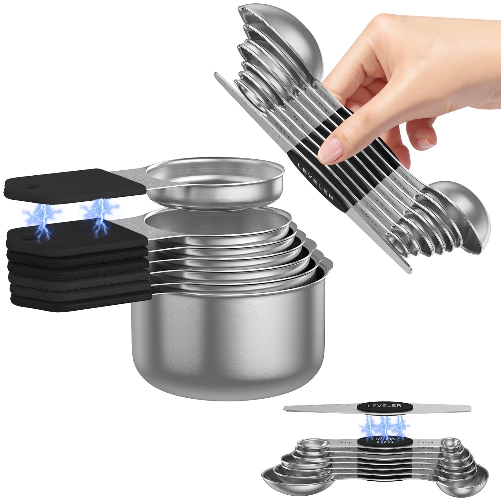 Abtrino Magnetic Measuring Cups and Spoons Set