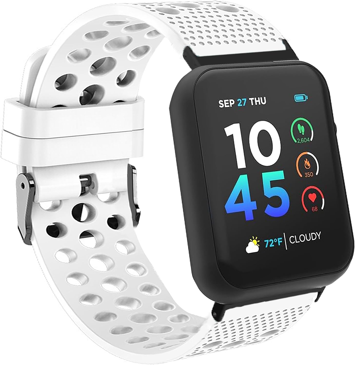Lamshaw Compatible with ITOUCH AIR 4 Bands, 24mm Silicone Replacement Wristbands Sport Strap with Metal Buckle Compatible with ITOUCH AIR 4 41mm / 46mm / Air 3 44mm Smartwatch