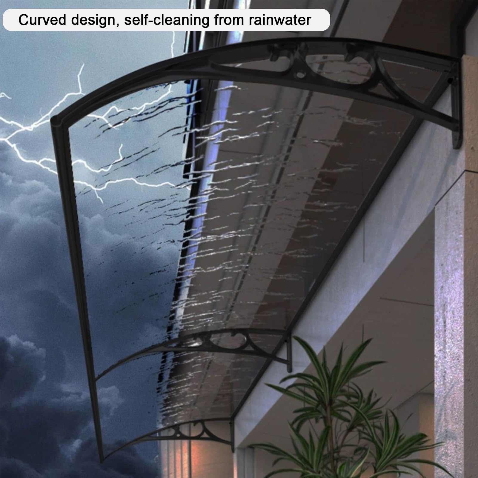 Brokkoli Color Outdoor Terrassenüberdachung Markise UV Regen- und Schneeschutz für Fenster, Tür und Dach, Polycarbonat-Unterstand für Veranda, Überkopf