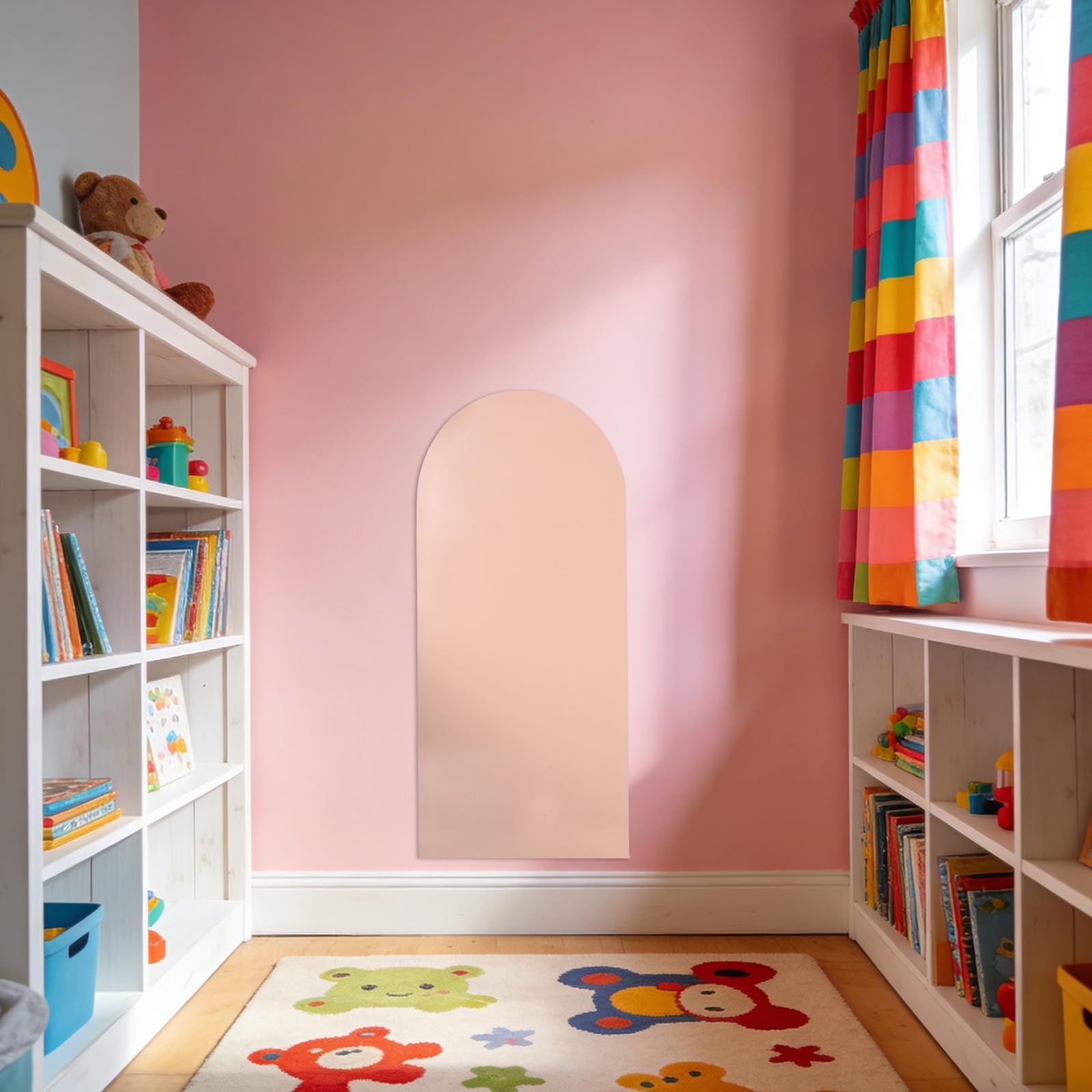 SHERCHPRY Pegatina Superficie Fácil de Limpiar Pared para Magnética Rosa en Forma de Arco Reutilizable Adecuado para Habitaciones Infantiles y Guarderías