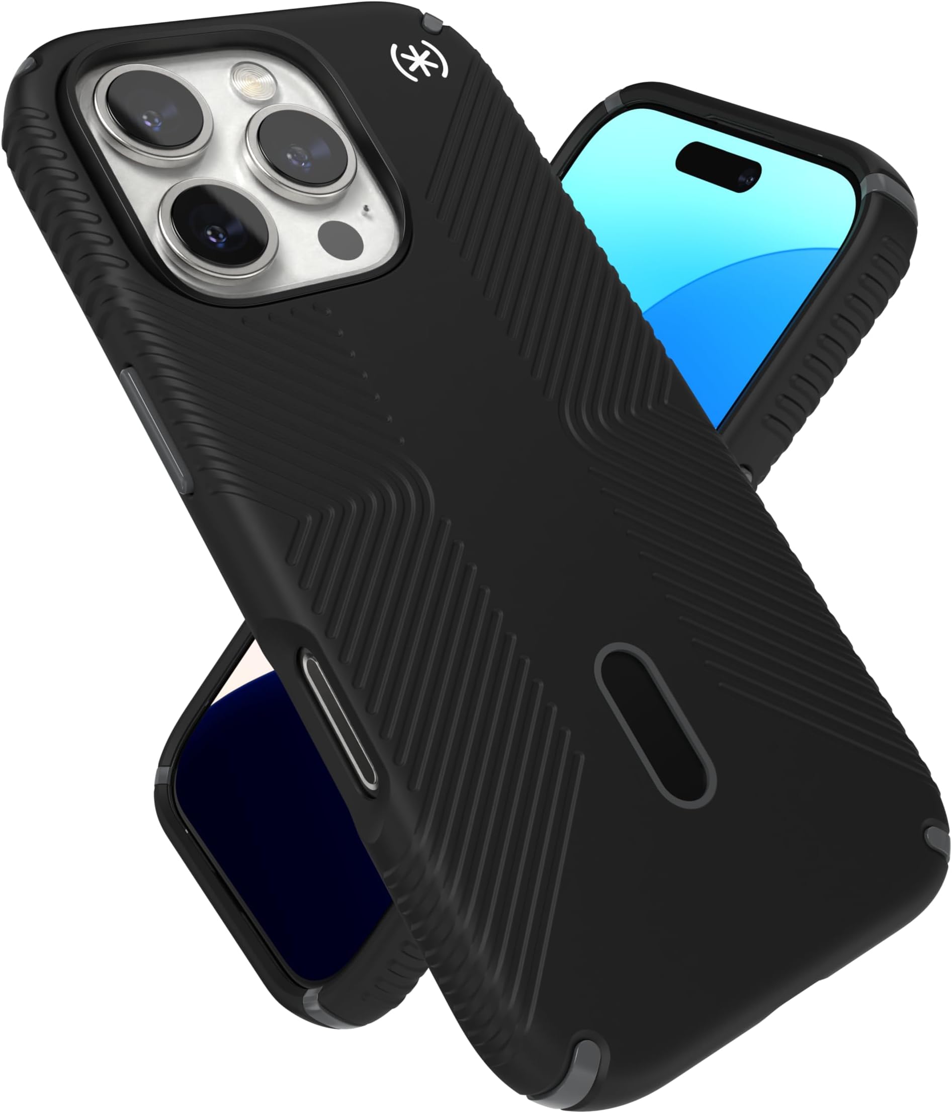 Speck Black iPhone 16 Pro Case MagSafe and ClickLock - Slim Phone Case iPhone 16 Pro - iPhone 16 Pro Phone Case - Presidio 2 Grip - Black/Slate