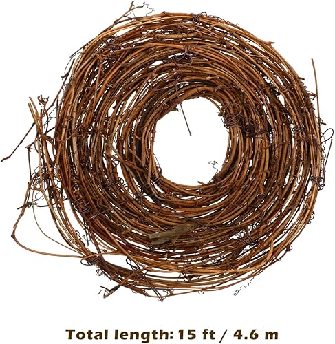 Miniatura 3 de IMIKEYA Guirnalda de ramitas, coronas de vid natural, telón de fondo para colgar para manualidades, bodas, fiestas, decoración del hogar, 15.7 pies