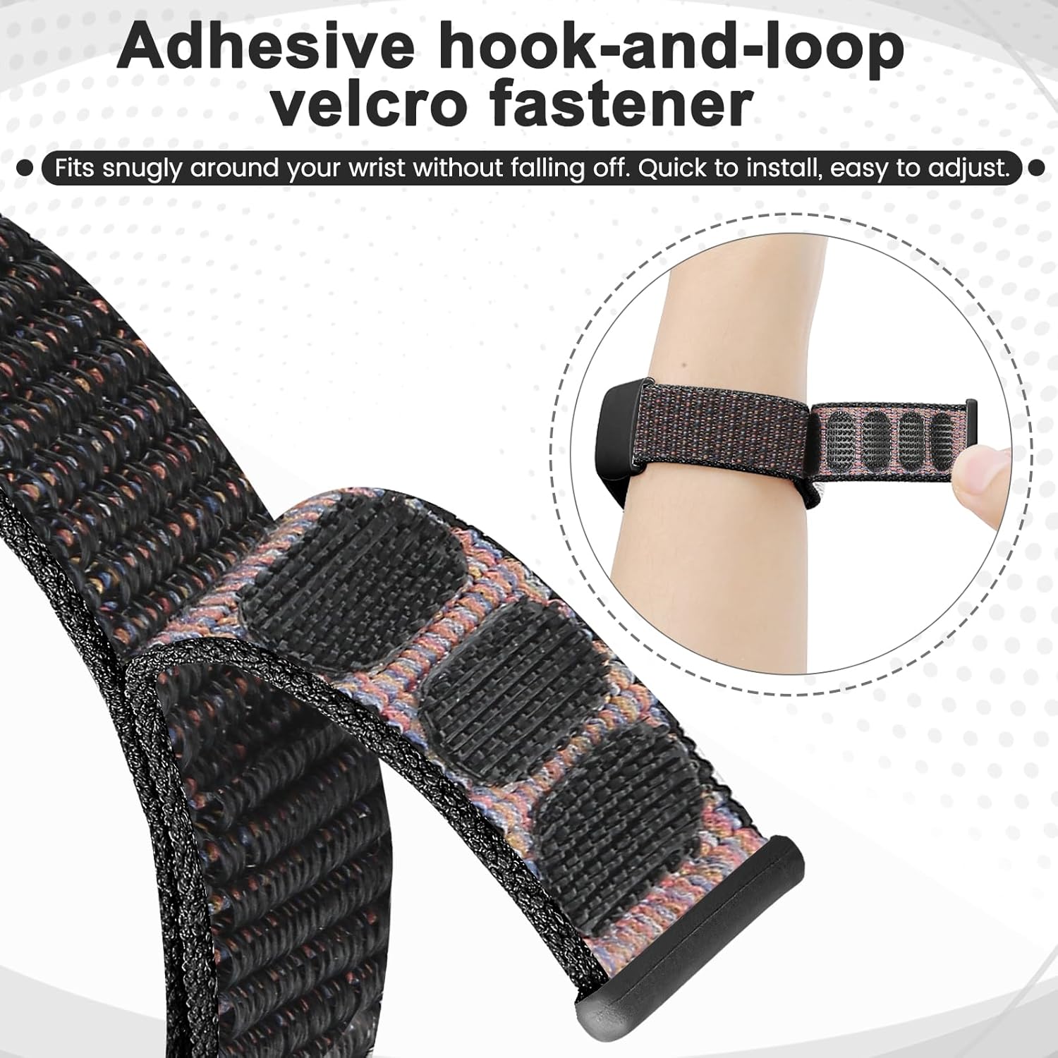 10 Pack Sport Loops Band Compatible with Fitbit Charge 6/ Charge 5 Bands Nylon for Women Men, Replacement Charge 6 Charge 5 Straps, Breathable Fabric Sport Wristband