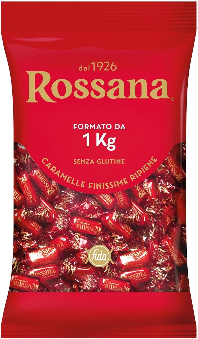 Rossana Hard Candy - Italian Candy Individually Wrapped - Hard Filled Candy (Bulk 2.2 lbs) Rossana Filled Candy - Dal 1926 Perugia
