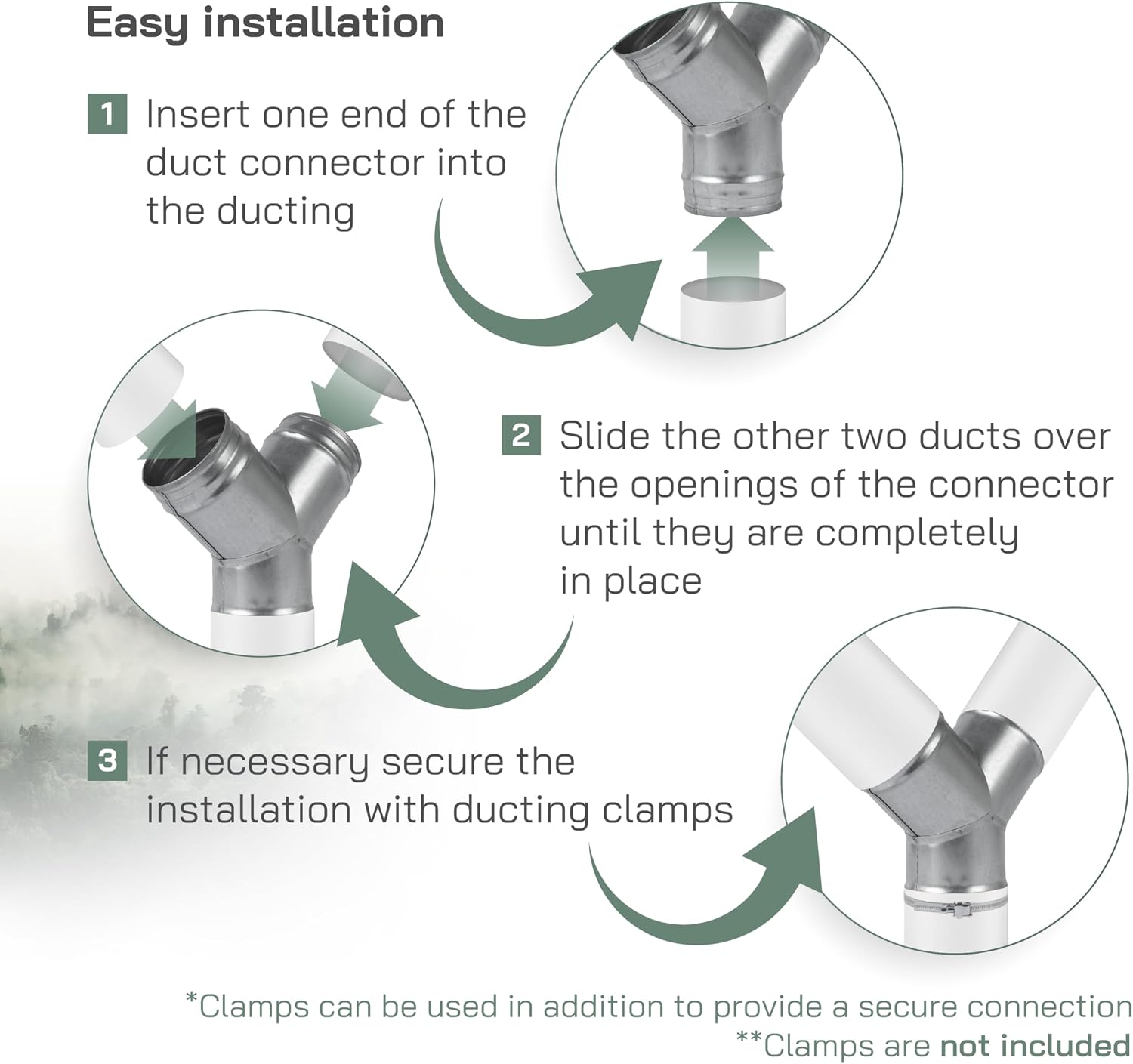 Vent Systems 6" Inch Metal Duct Connector – 3-Way Y Fitting for Hose Splitter and Extractor Fan – Durable Galvanized Steel HVAC Adapter with Smooth Surface for Dryer, Exhaust, Ventilation Systems