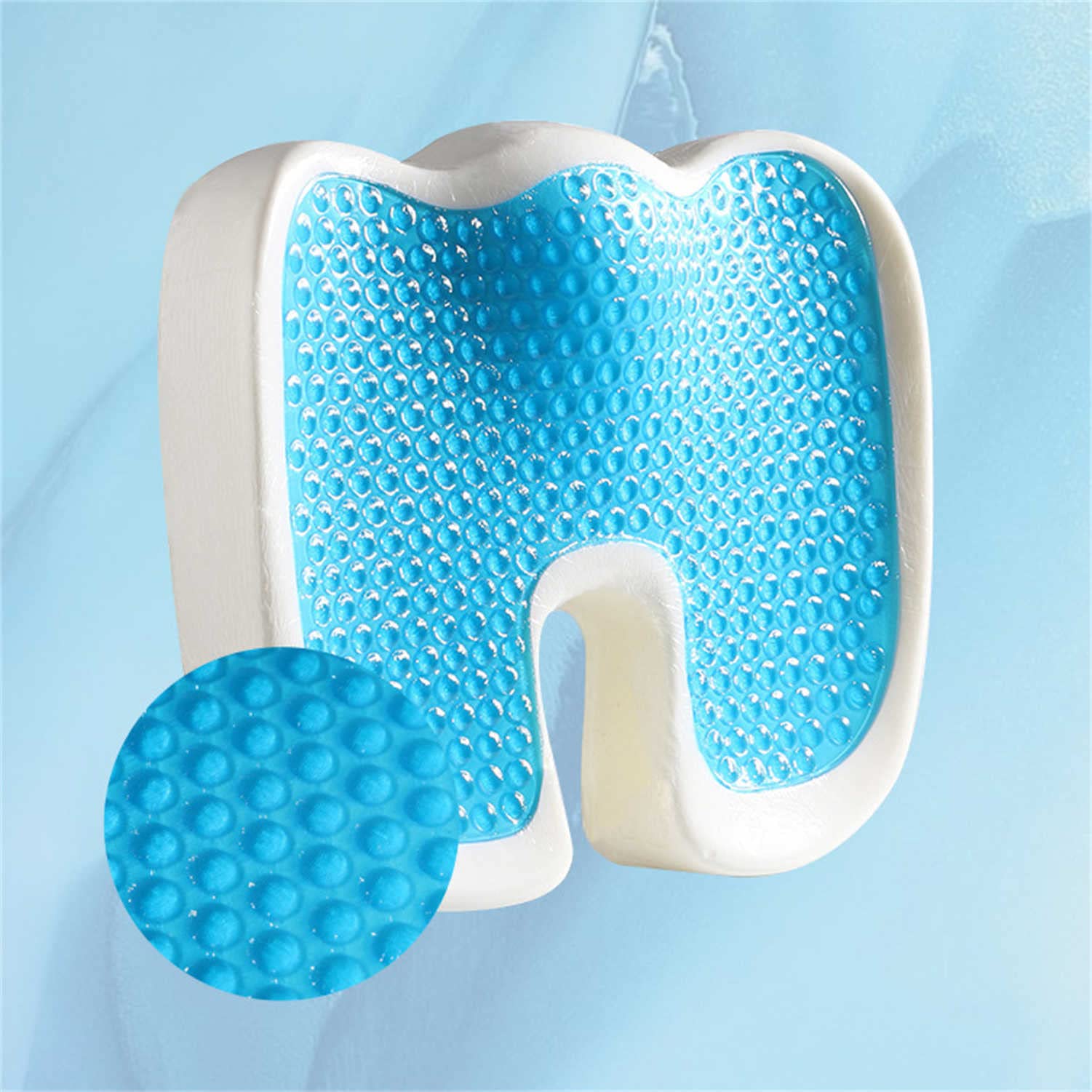 Cojn Ortopdico de Gel para Sentarse, Cojn Ergonmico de Espuma de Memoria para Alivio de Coxis, Espalda Inferior y Citica, para la Oficina, Casa, Coche, Silla de Ruedas
