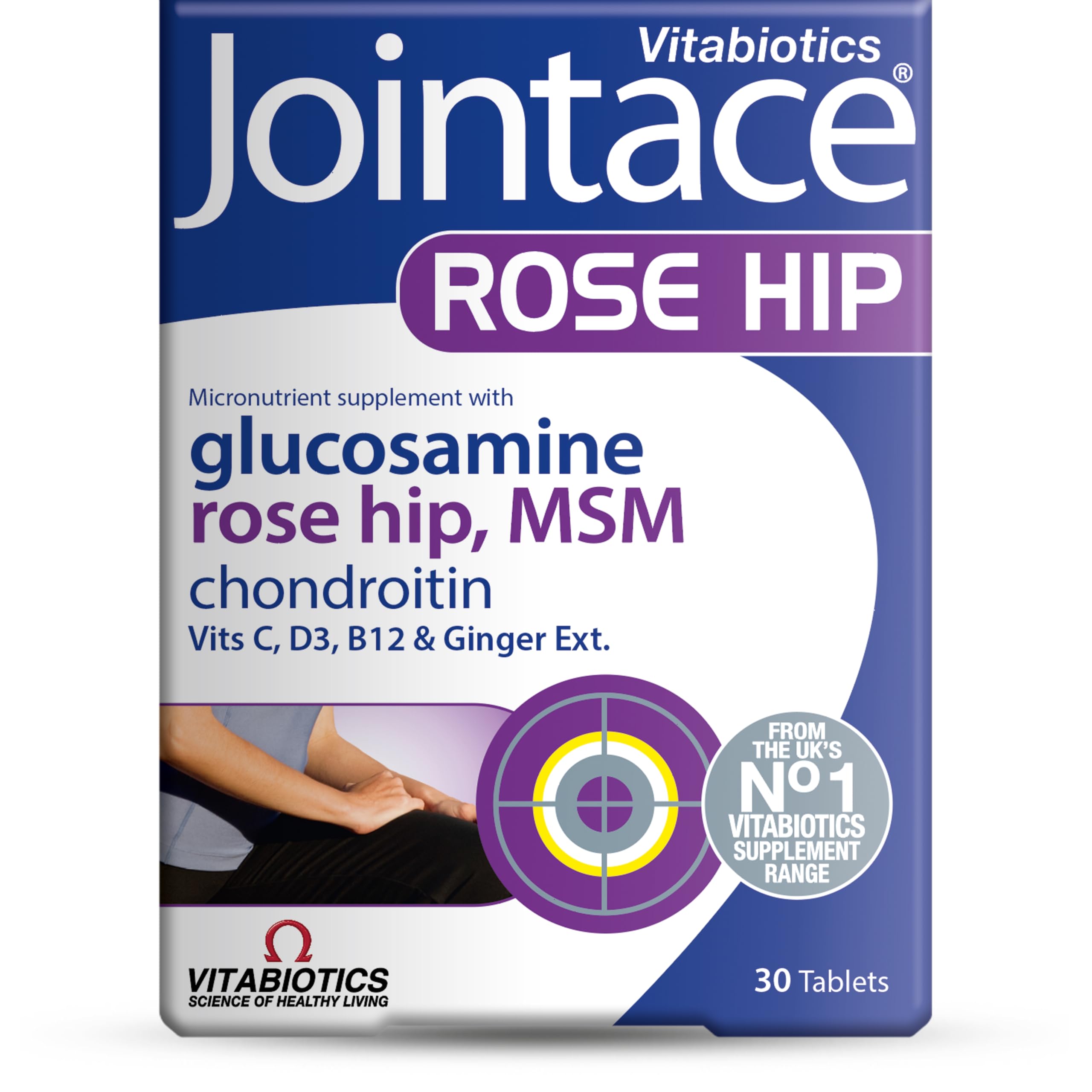 Jointace Rose Hip by Vitabiotics - Advanced Bone & Cartilage Support - Includes Glucosamine & Chondroitin, MSM, Ginger & Vitamin C