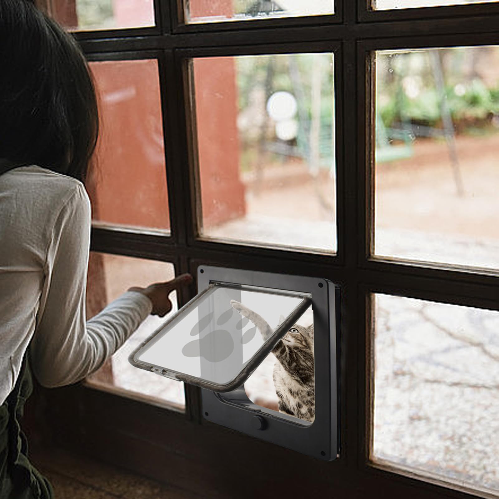 Chatière Magnétique Sécurité Résistant Aux Intempéries Intelligent | Chatière 4 Verrous Pour Chien de Petite Taille Pour Mur Chambre Salon Appartement Maison Petit Animal Chat