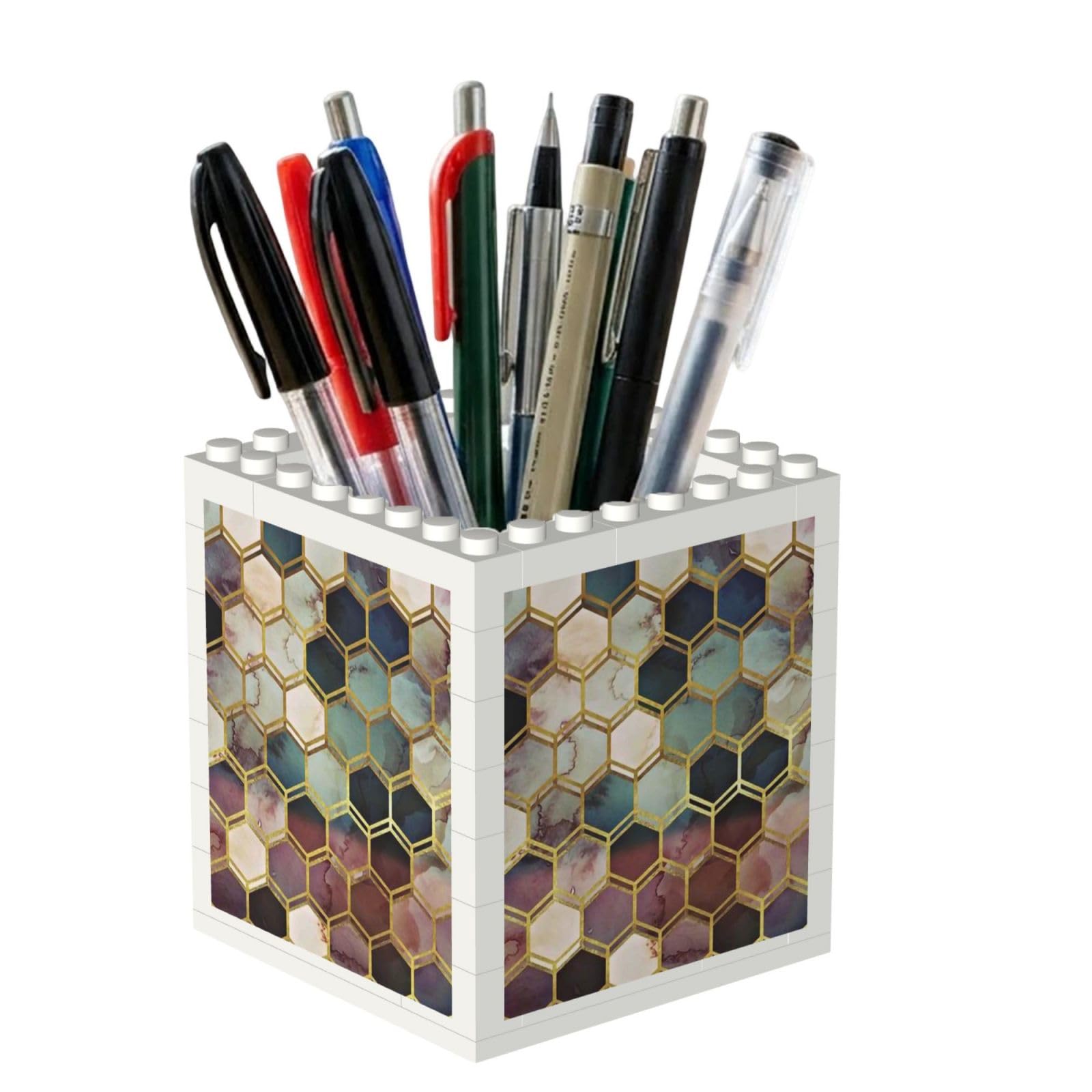 Poadnly Rugged Marble, Pen Pot Pencil Holder for Office Home School, Compact Desk Organiser for Office Stationery