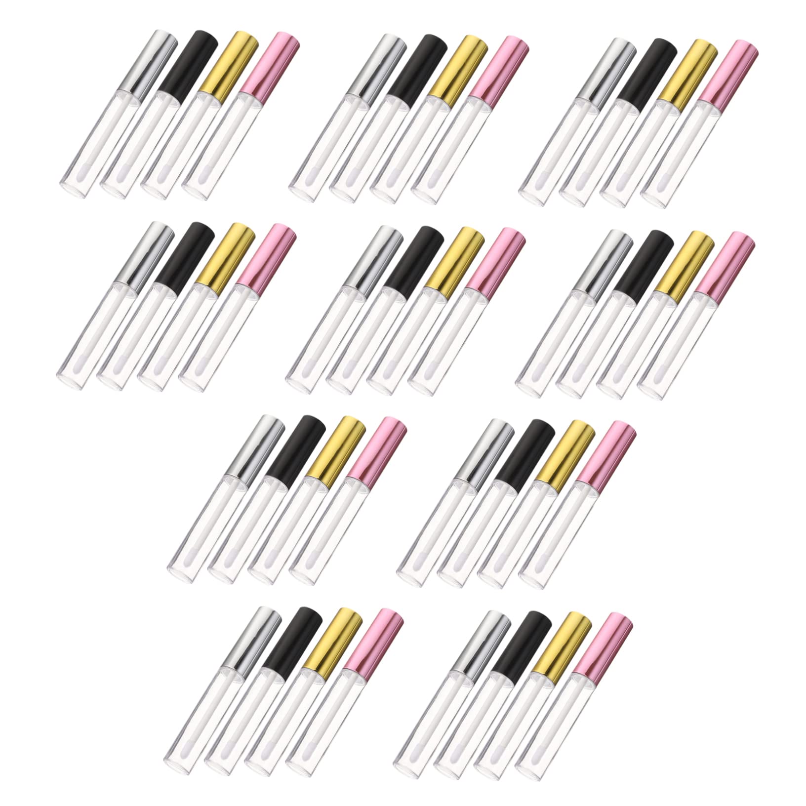 Tubi per Gloss Labbra da Viaggio 10ml in Abs, 40 Pezzi | Testina a Pennello, Forma Originale, per Lip Gloss e Ombretto, da Portare in Borsa