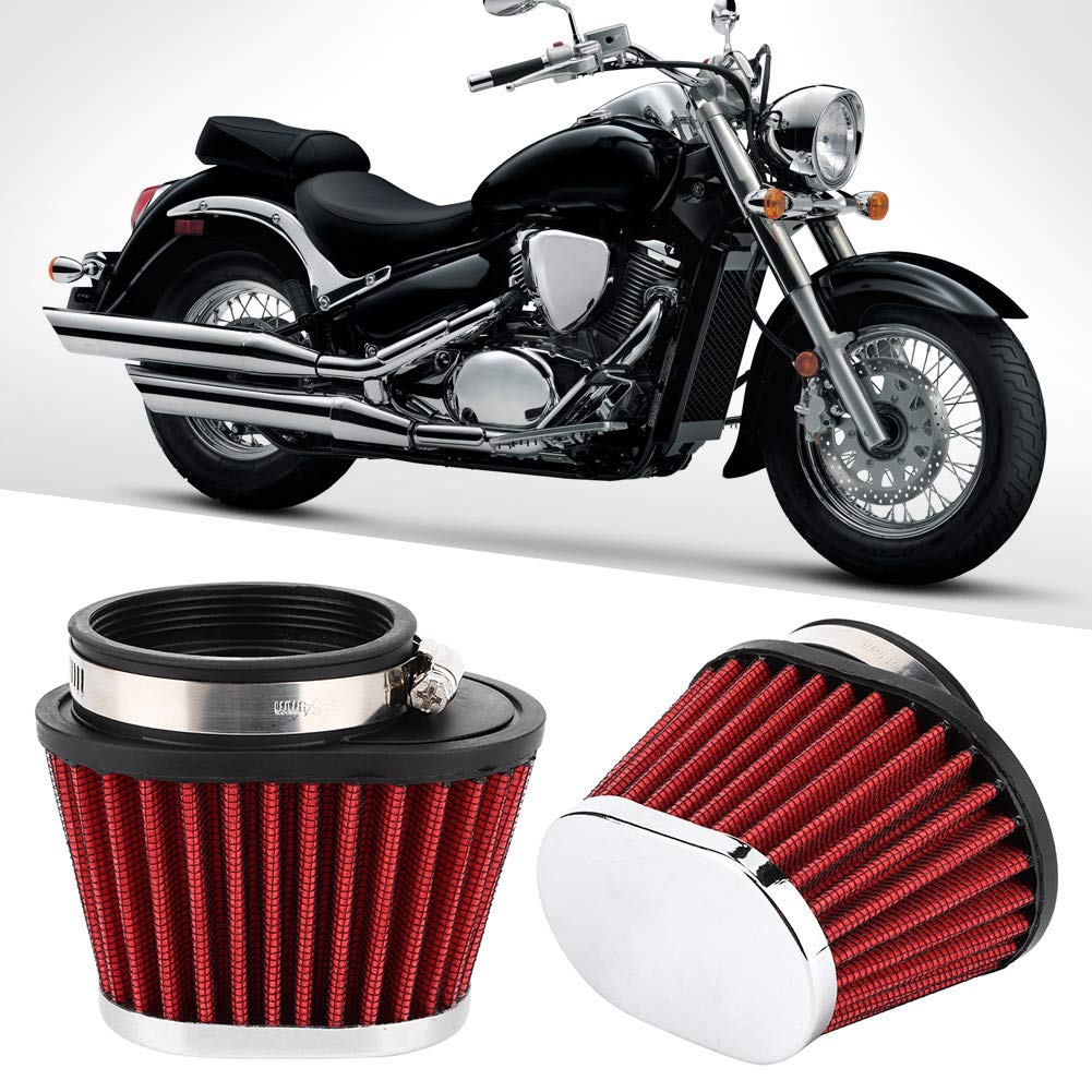 Motorluftfilter Pilzkopf - 60 Mm (auch 51/55 Mm), Rot, Für Motorräder, Verbessert Luftstrom