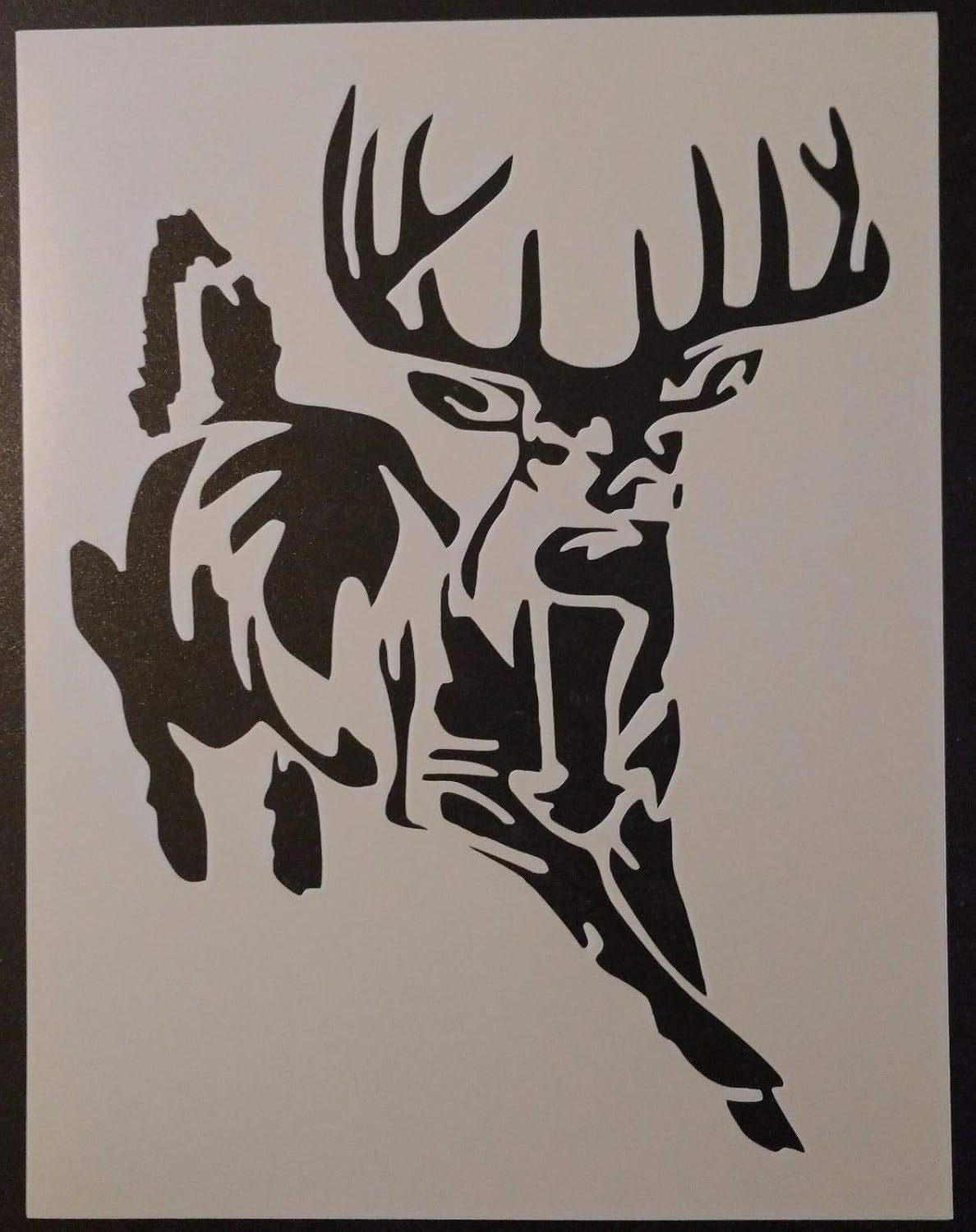 Reusable Sturdy Stencil Buck White-Tailed Deer Hunting 8.5" x 11" Cut Stencil Sheet (not Paper) Arts and Crafts Material Scrapbooking for Airbrush Painting Drawing
