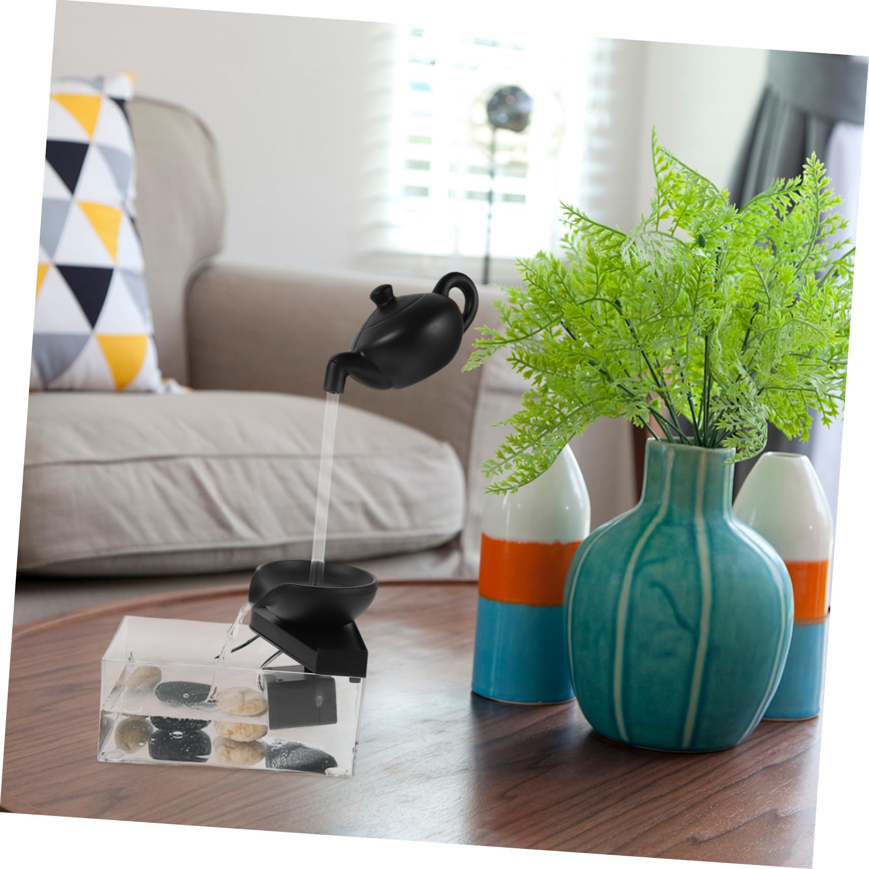 BESTonZON Fontana d Acqua Per Interni Boccia Per Pesci Accessori Per Acquari e Decorazioni Da Tavolo Per Ufficio e Camera Da Letto