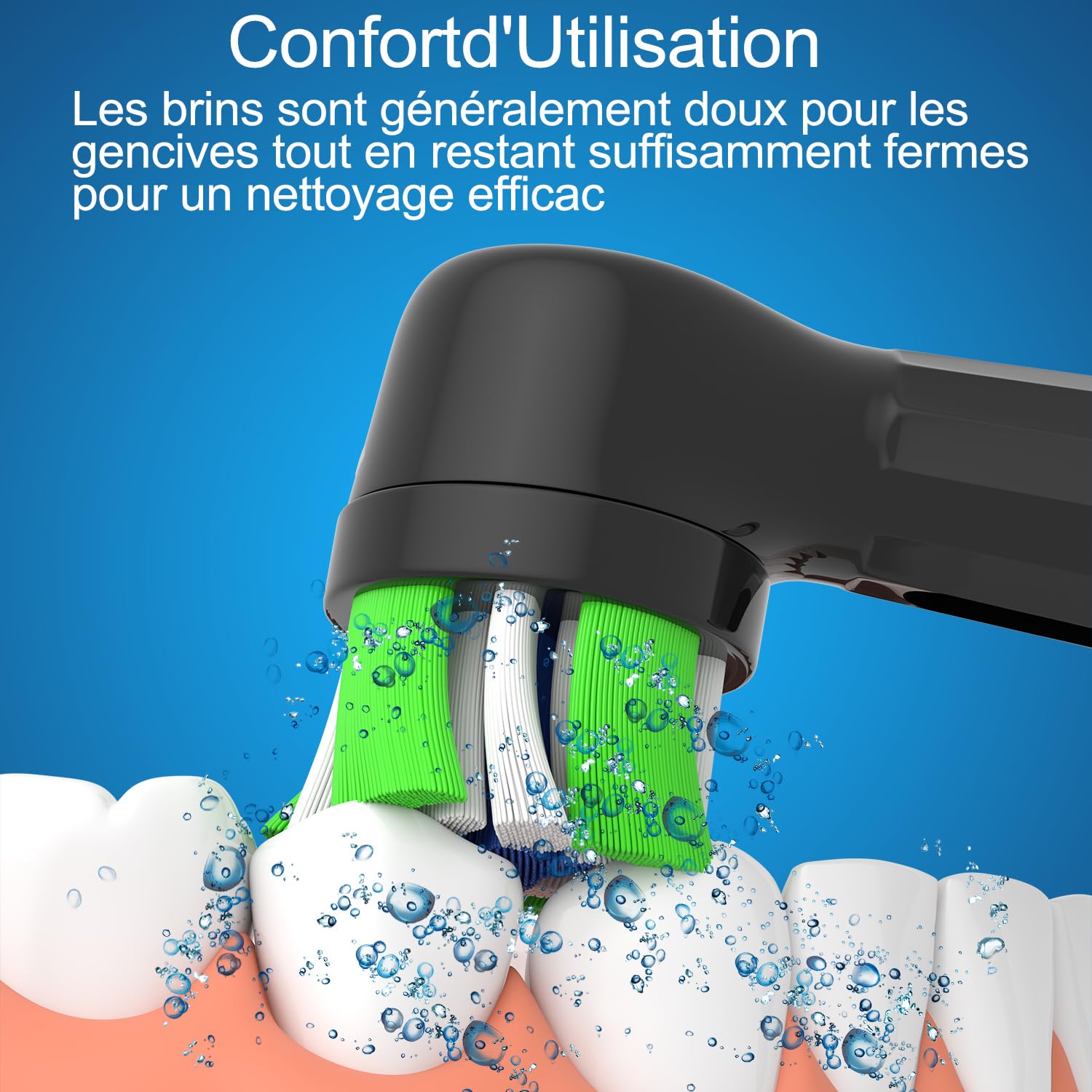 Brossette Compatible avec Oral-b iO Brosse, Brossette de Rechange Pour iO 2 3 4 5 6 7 8 9 10 Brosse à Dents Electrique 8 Noir
