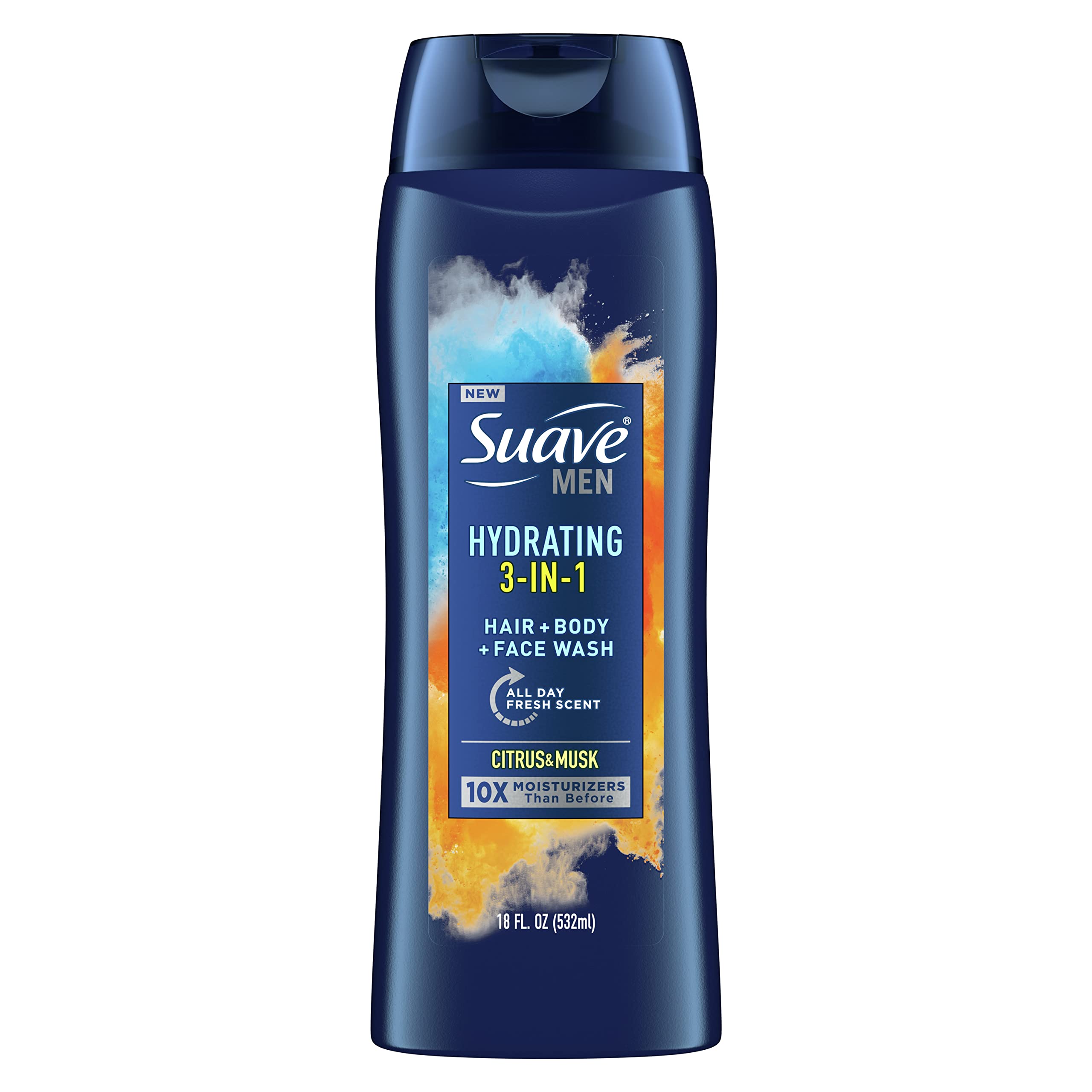 View 1 of ***3 PCS***
Suave Men 3 in 1 Mens Body Wash, Body Soap for Hydrated Skin and Hair, Hair, Face and Body Wash, With an All day Fresh Scent 18 oz