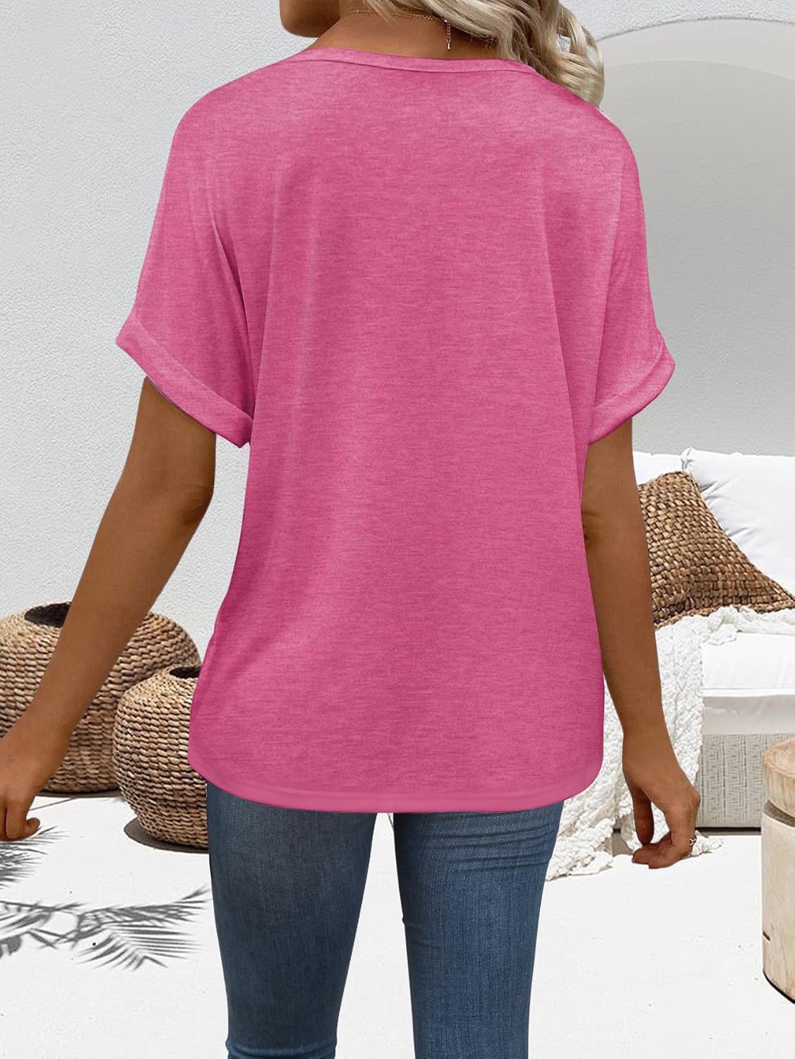 V Neck Tees Womens Tops