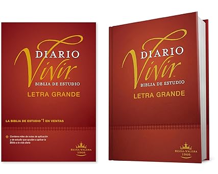 Biblia de Estudio del Diario Vivir Rvr60, Letra Grande (Letra Roja, Tapa Dura): Reina-Valera 1960, tapa dura