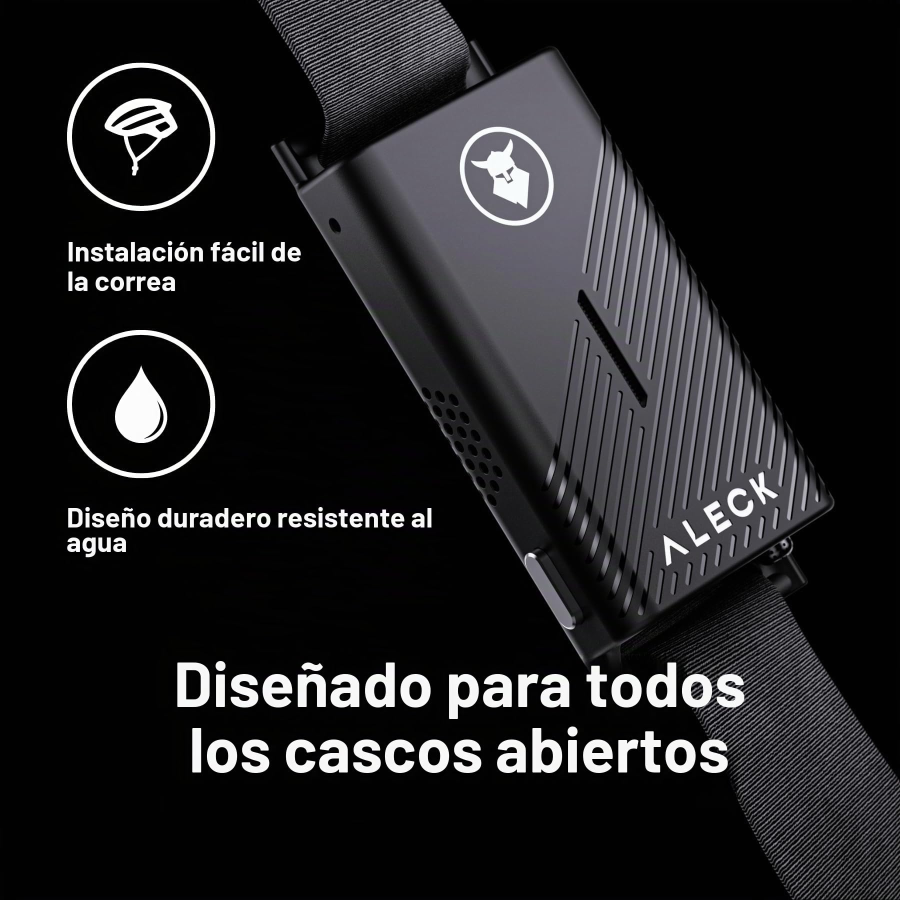 Aleck Punks Auriculares Inalámbricos Bluetooth para Casco de Bicicleta – Audio Premium de Oreja Abierta, Función de Manos Libres, 2 Botones, Compatible con Todos los Cascos Abiertos – Ideal para
