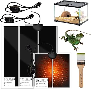 heizmatte Terrarium heizmatte mit Thermostat, Terrarium Heat Mat für Pflanzen/amphibischer/Terrarium/Reptilien heizmatte wasserdicht, Sicher und langlebig mit zum Schutz von Haustieren (Mittel)