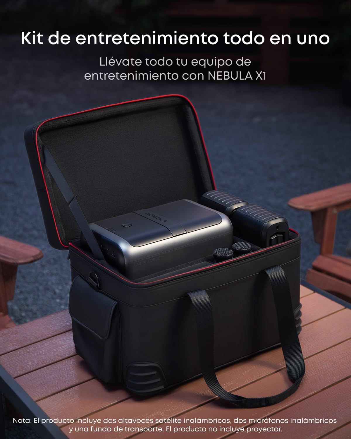 NEBULA Juego de Accesorios Combo para Cosmos, Soporte para Proyectores y de Mesa, Set de Cine en Casa Portátil, Trípode, Bolsa de Viaje, Bluetooth, XLR, Power