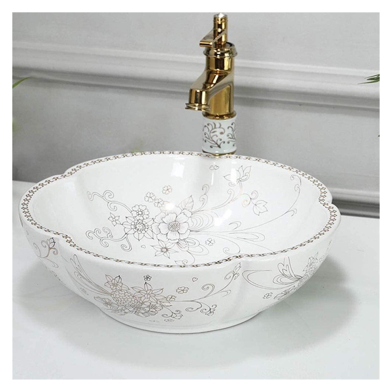Lavabo de cerámica b Hotel Art Sink con grifo integrado de alta gama 1