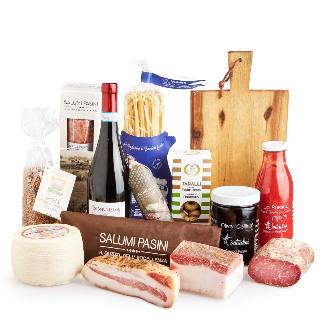 Food Hamper "Italian EXCELLENCES", Gift Box with Typical Italian Products, Perfect for Christmas or Any Other Occasion