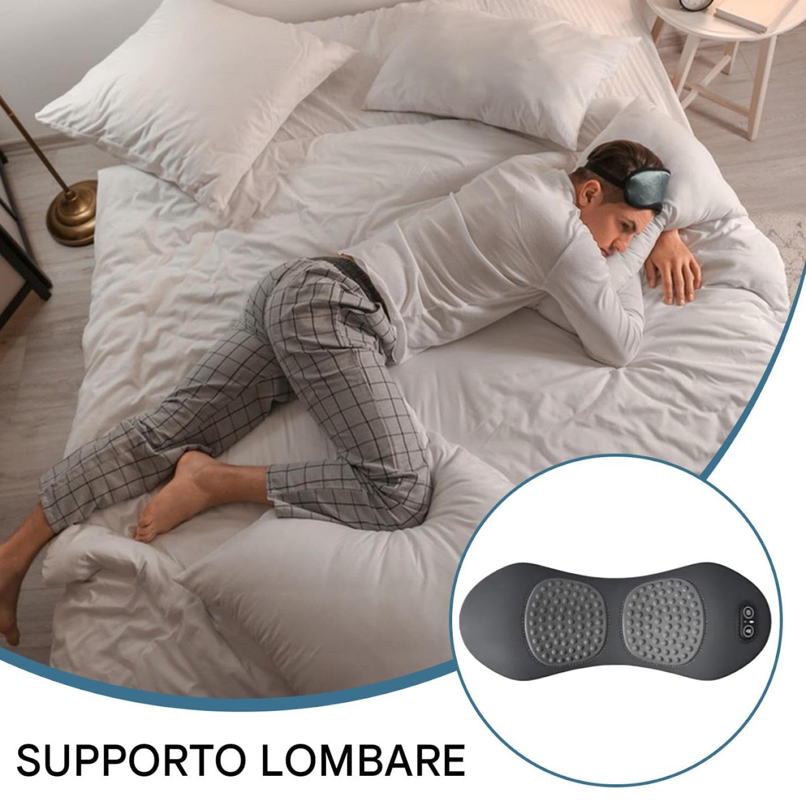 Cuscino Di Supporto Lombare Con Massaggiatore Memory Foam Riscaldato