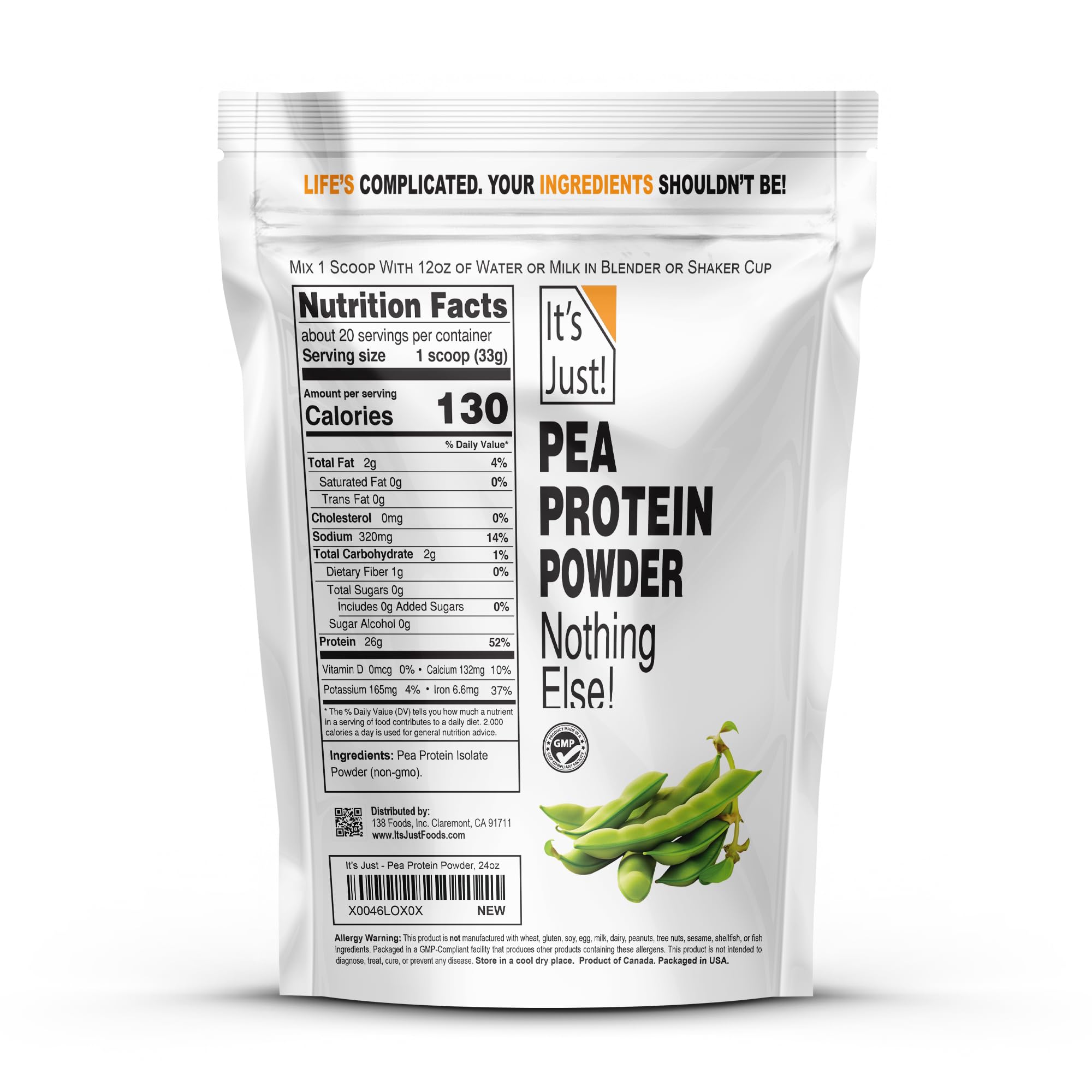 It's Just! - Pea Protein Isolate, 24oz, Unflavored — Amazon image 2