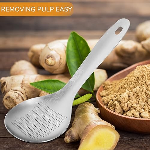 Miniatura 4 de Trituradora de jengibre con forma de cuchara de cocina, picadora de ajo de acero inoxidable, herramienta de trituración manual para jengibre,