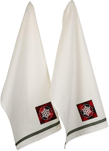 Miniatura 1 de DII Toallas de cocina navideñas, decoración de cocina, 18 x 28 pulgadas, copo de nieve, 2 piezas