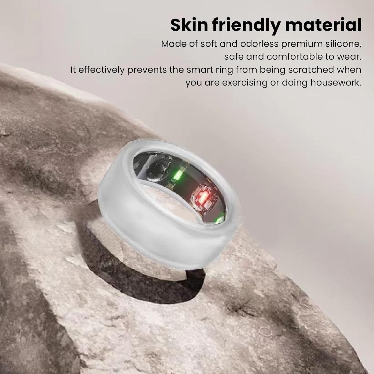 Smart Ring Protector, Flexible Elastic Silicone Cover for All Smart Rings, Easy to Clean and, Compatible With All Smart Rings, for Daily Use (S) image 4