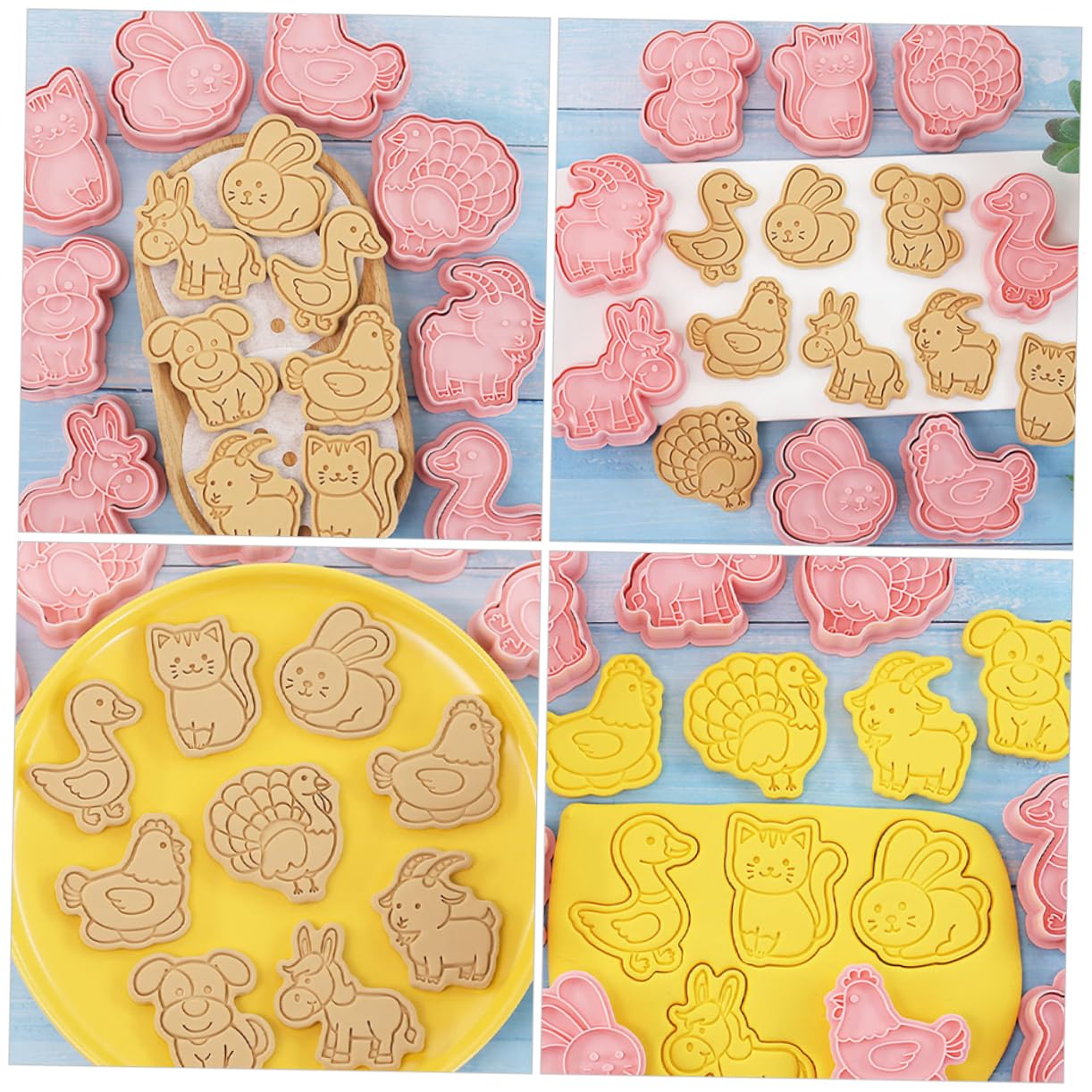 Gatuida 5 Sätze Tier-Ausstecher keksausstecher förmchen plätzchen Tierische Keksstempel Backen Gebäck schokoladenform werkzeug DIY-Keksausstecher Ausstecher für Tierkekse pp