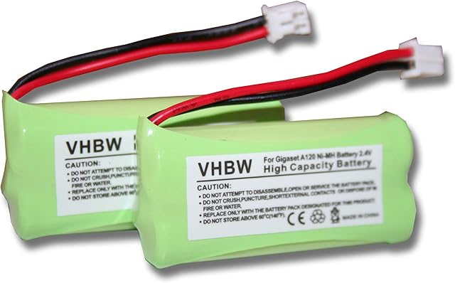 2 x Ni-MH BATTERY SET 700mAh (2.4V) for SIEMENS Gigaset A120, A140 etc. & UNIVERSUM CL15, SL15 replaces V30145-K1310-X383, S30852-D1640-X1 etc.
