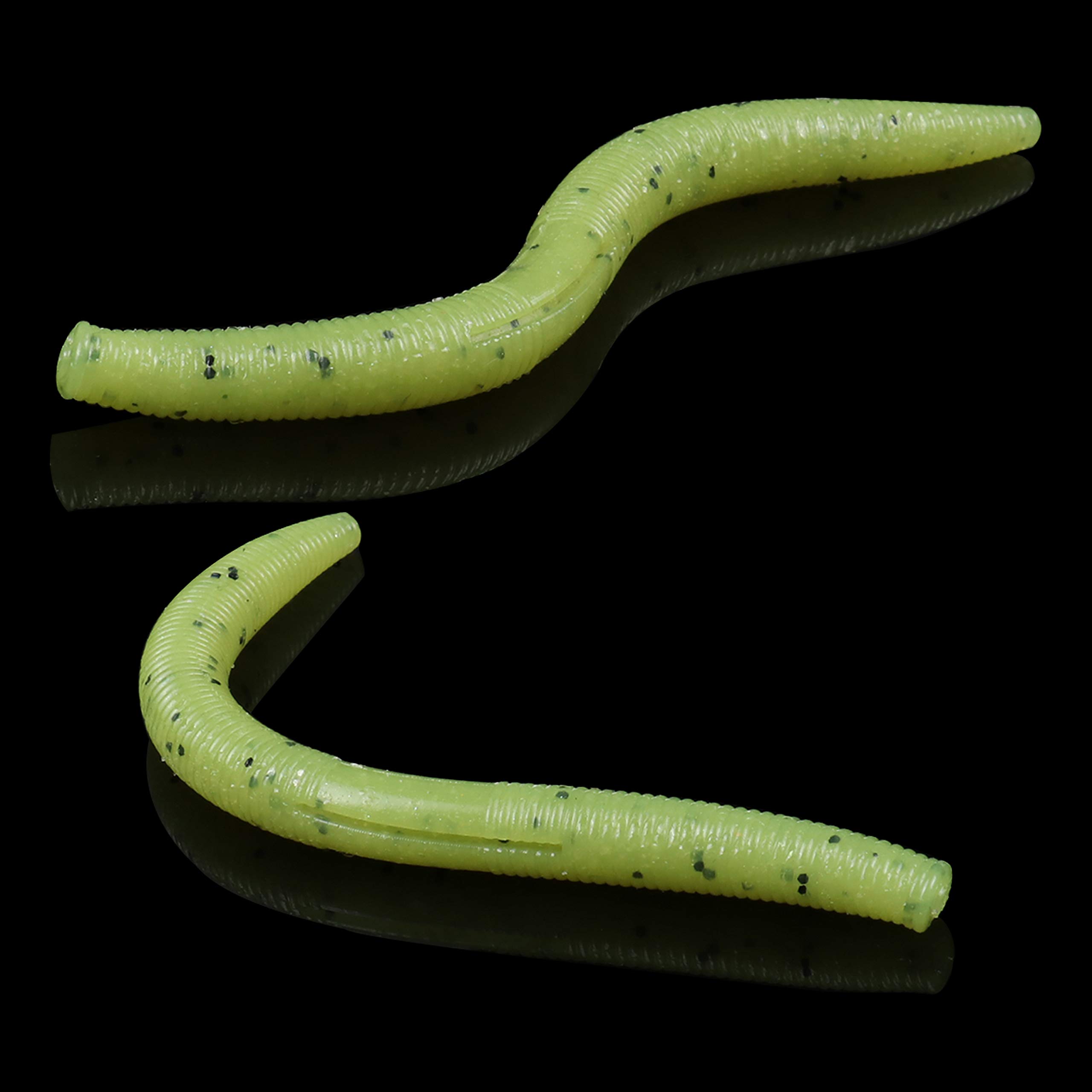 RUNCL Anchor Box Soft Stick Baits - Wacky Worms Senko Style, 4/5 Inch, Ribbed, Salt & Scented - View #6