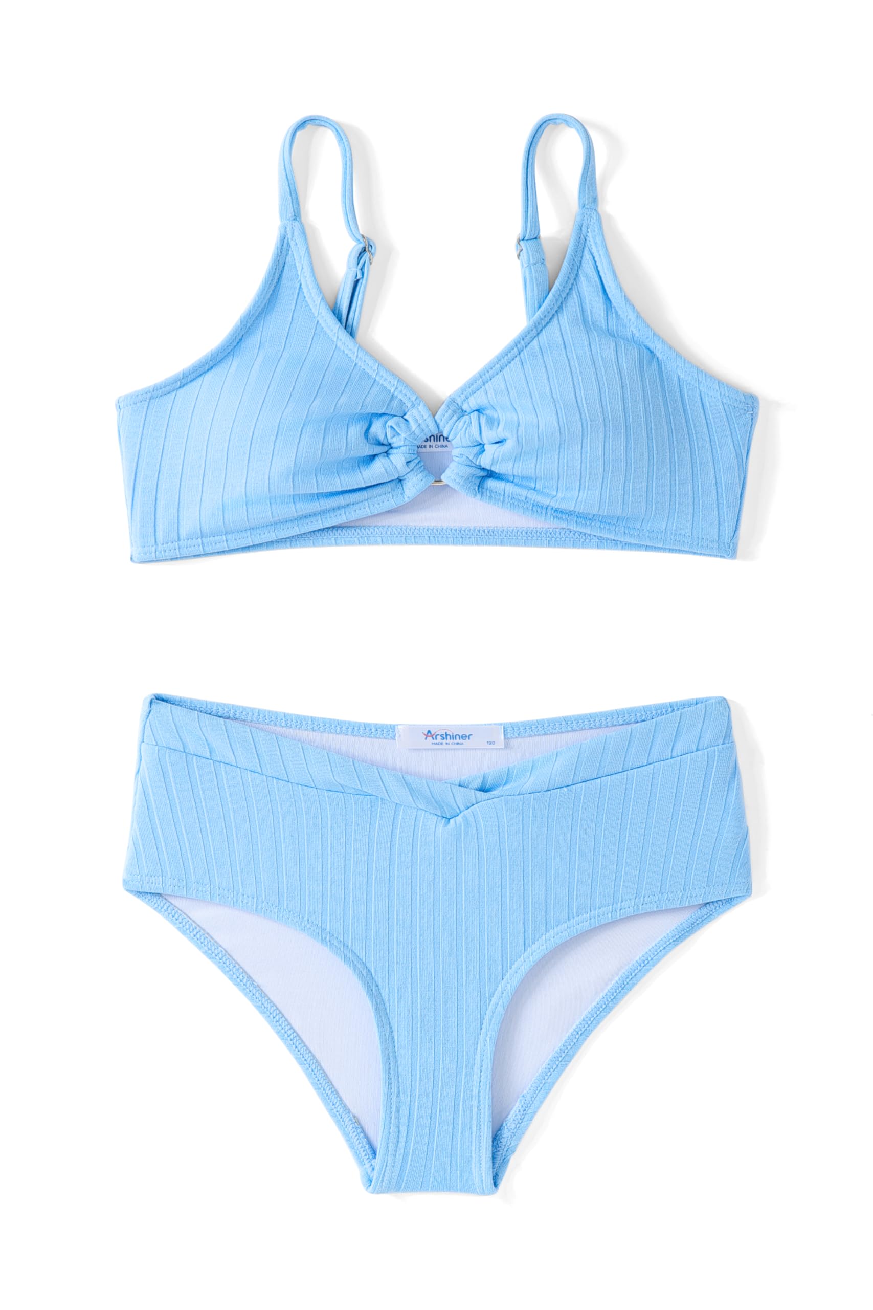 Arshiner Meisjesbikiniset ribben meisjes tweedelig badpak zomer pure