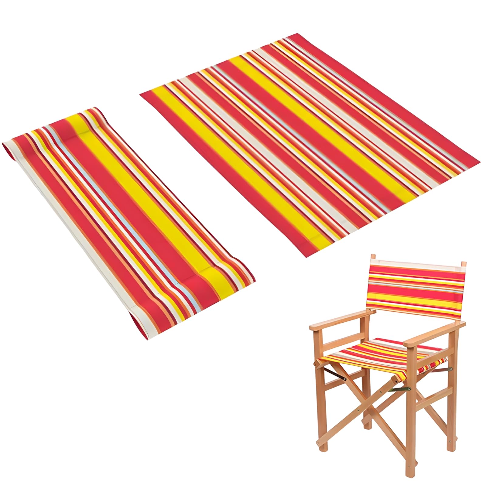 Upone 20.86" L x 16.14" W Replacement Cover Canvas for Directors Chairs Director Chair Replacement Canvas, Black, Red, White, Gray,Blue (Orange)