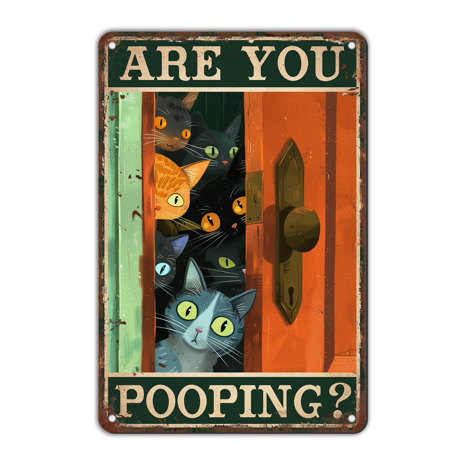 Anceky Tin Sign Are You Pooping Cats Metal Signs Funny Wall Decor for Office Yard Fence Home Cafe 12×16 Inch