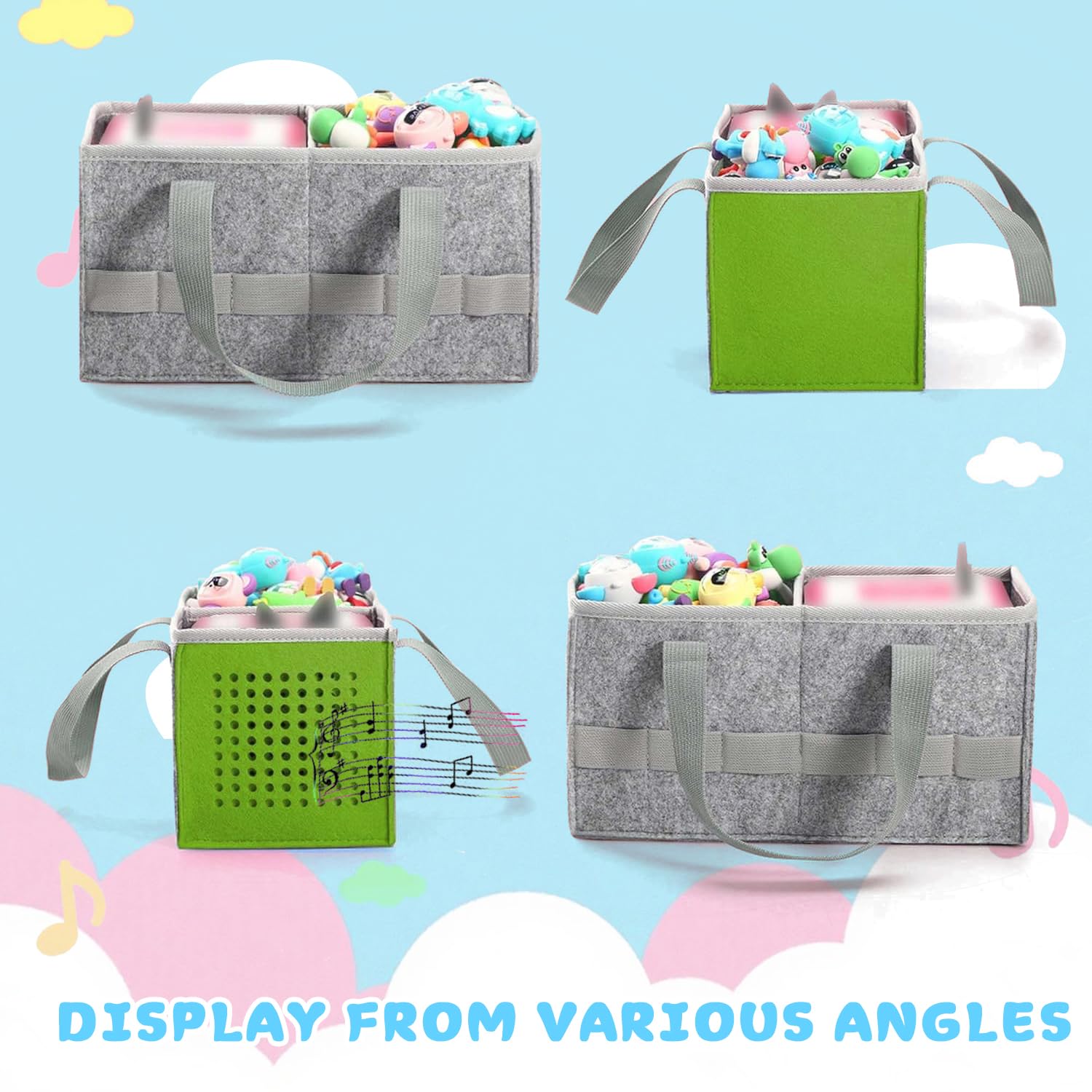 huipinghu Carrying Bag for Toniebox Starter Set and Accessories Storage Bag, Toniebox Audio Player Felt Organizer Bag - Image 4