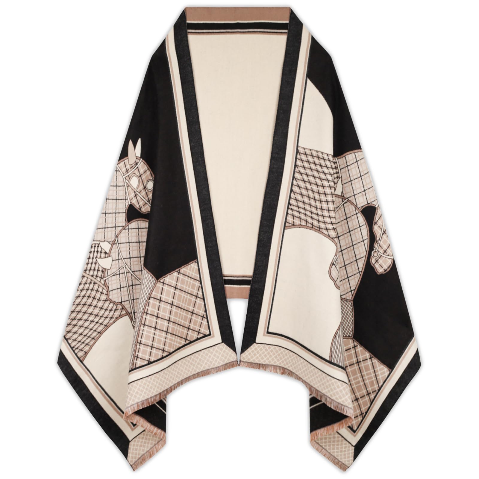 EXTREEScarfs for Women Pashmina Silky Shawl Wrap for Evening Dressing Blanket Open Front Poncho Cape
