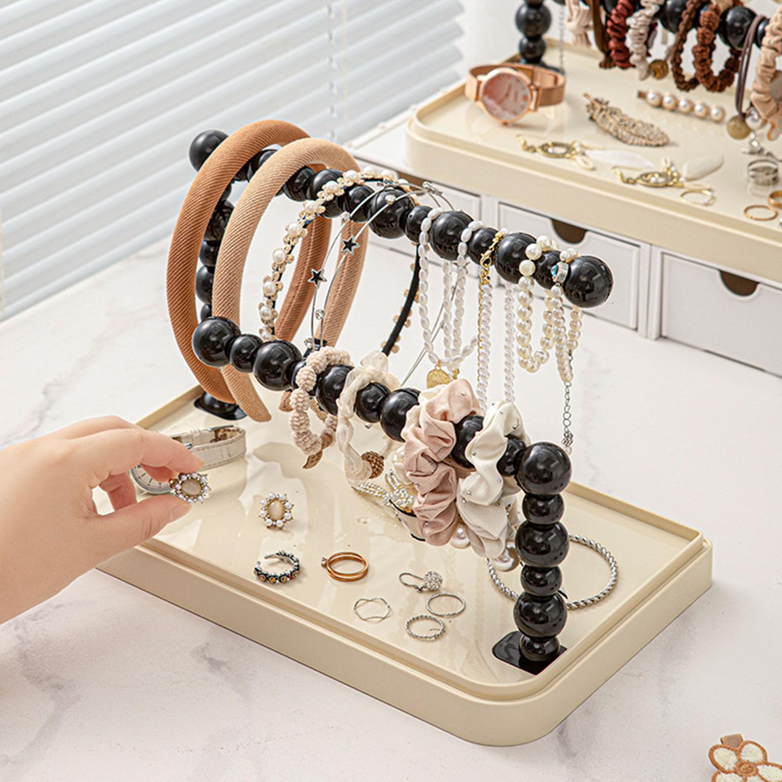 Generisch Haar Accessoires, ABS Komponenten Aufbewahrungsständer für Haar, Stirnbänder, Schmuck, Badezimmer, Schlafzimmer, platzsparendes Zubehör