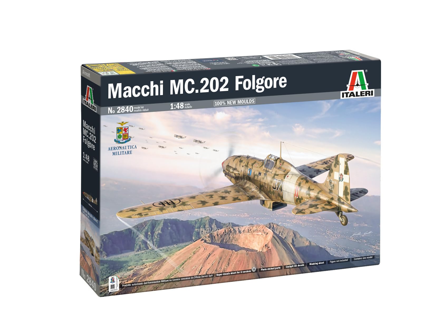 Italeri 2840 Macchi MC.202 Folgore, scala 1:48, Plastic Model Kit/Modello in plastica da montare