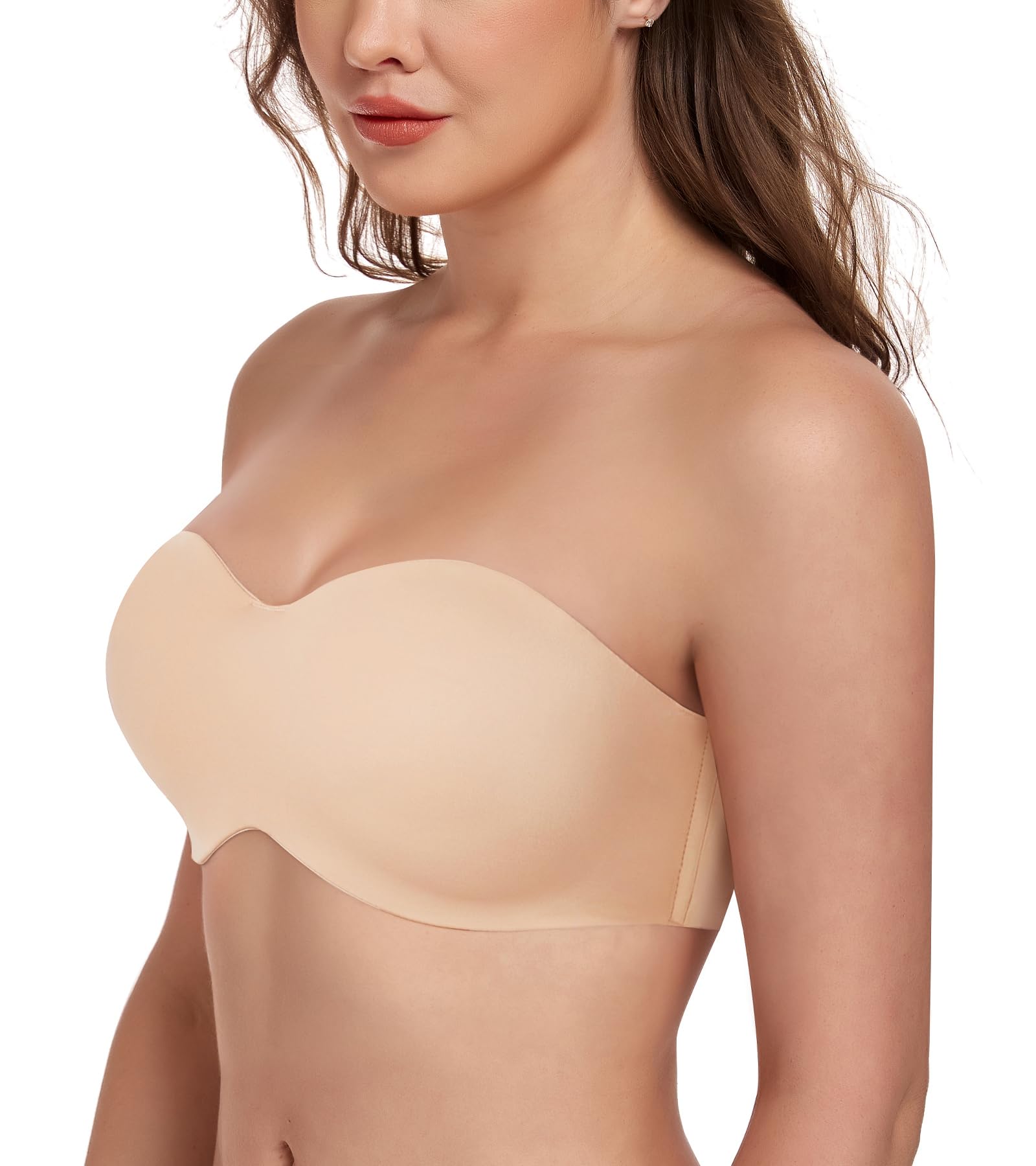 Lemorosy Soutien-Gorge Bandeau Non rembourré sans Bretelles Taille Plus T-Shirt pour Femme